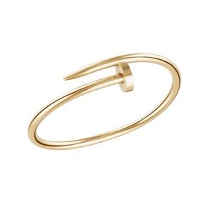 Nail Cuff Bangle Bracelet in Gold